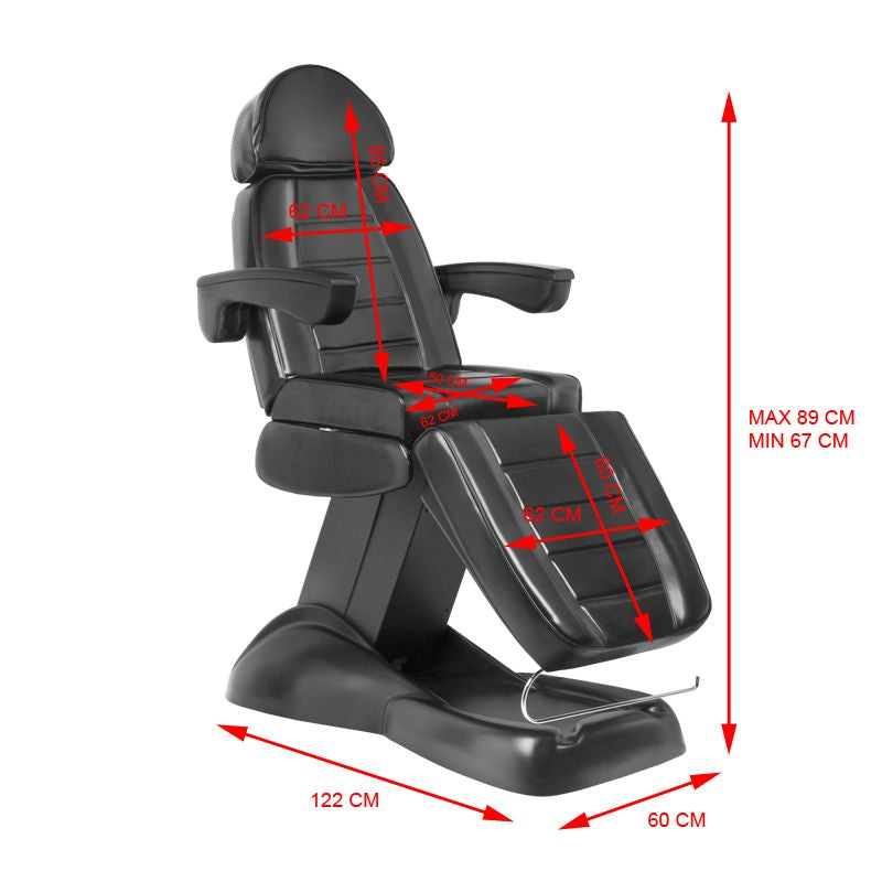 Sillón Estético Eléctrico Lux 3 Motores Negro - imagen 7