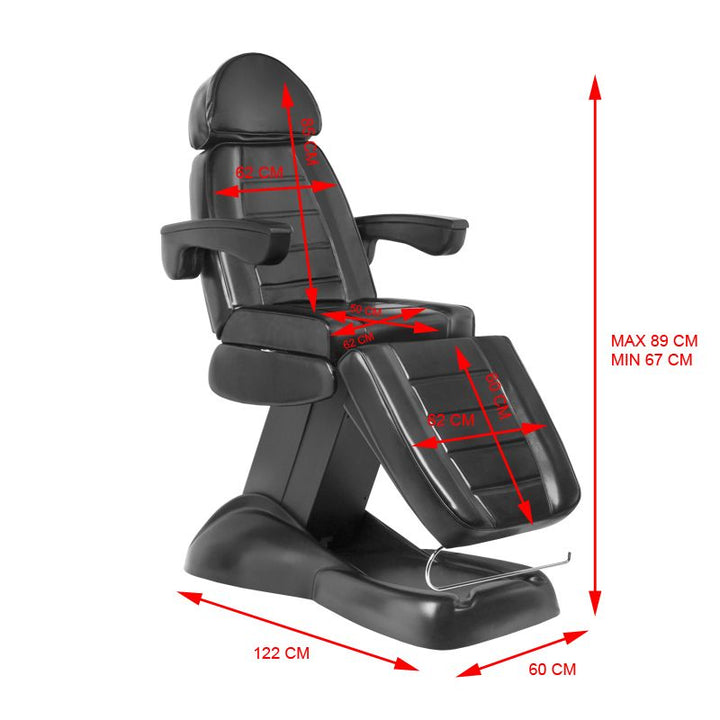 Sillón Estético Eléctrico Lux 3 Motores Negro - imagen 7