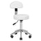 Taburete con Ruedas y Respaldo AM-304 Blanco