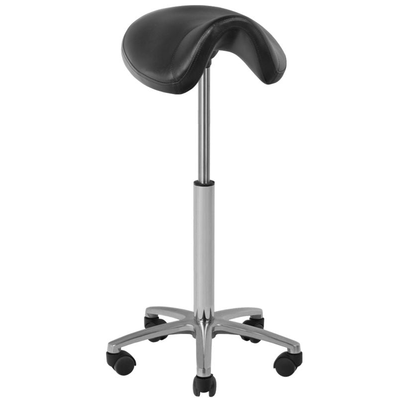 Taburete Ergonómico con Ruedas 001B Alta Negro