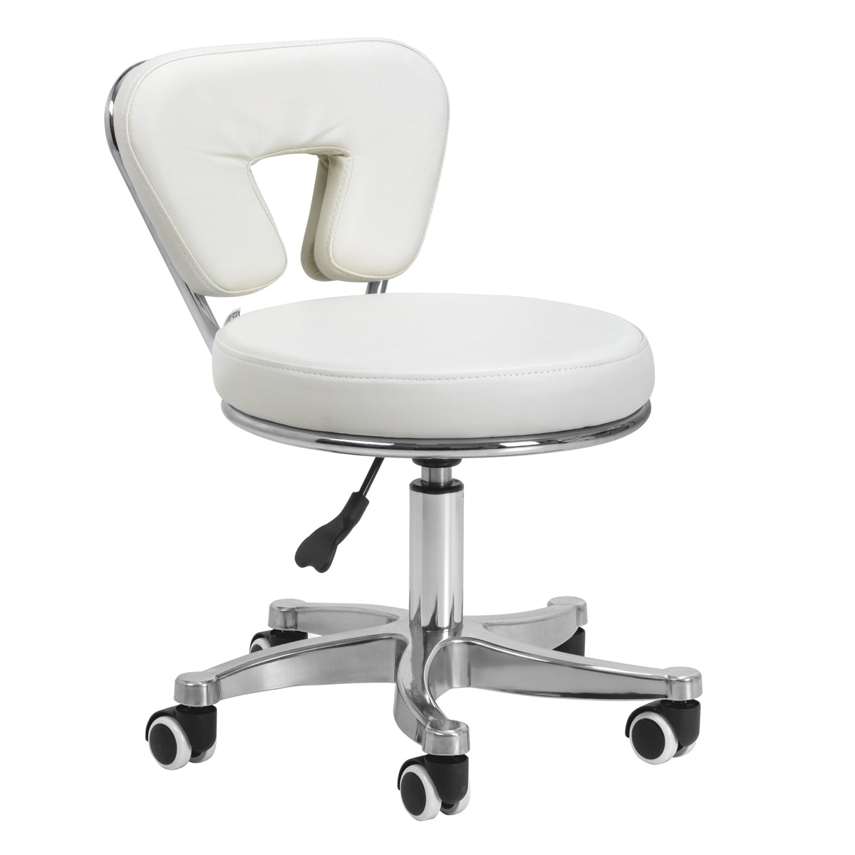 Taburete con Ruedas y Respaldo 9266 Blanco