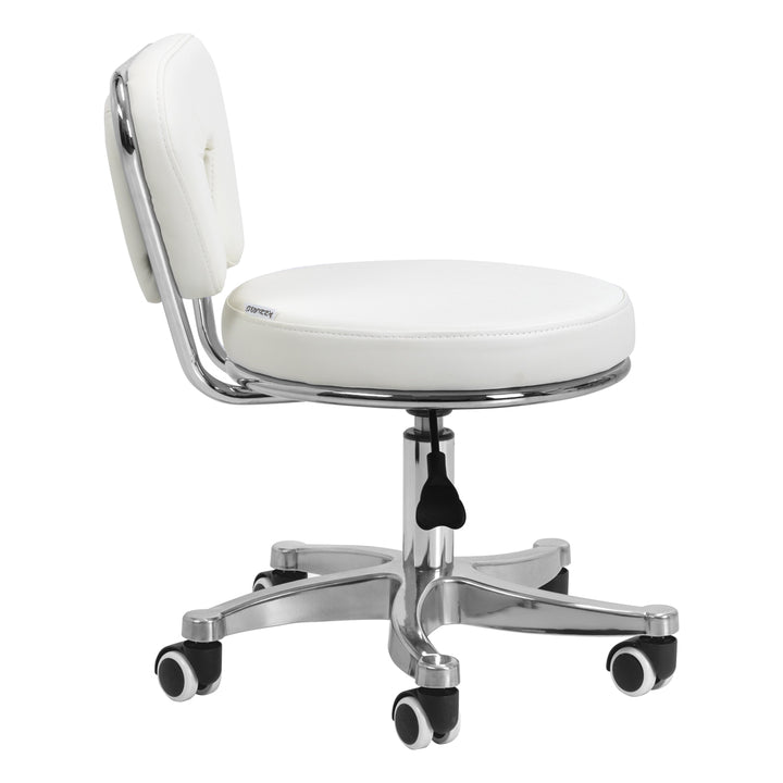 Taburete con Ruedas y Respaldo 9266 Blanco - imagen 4