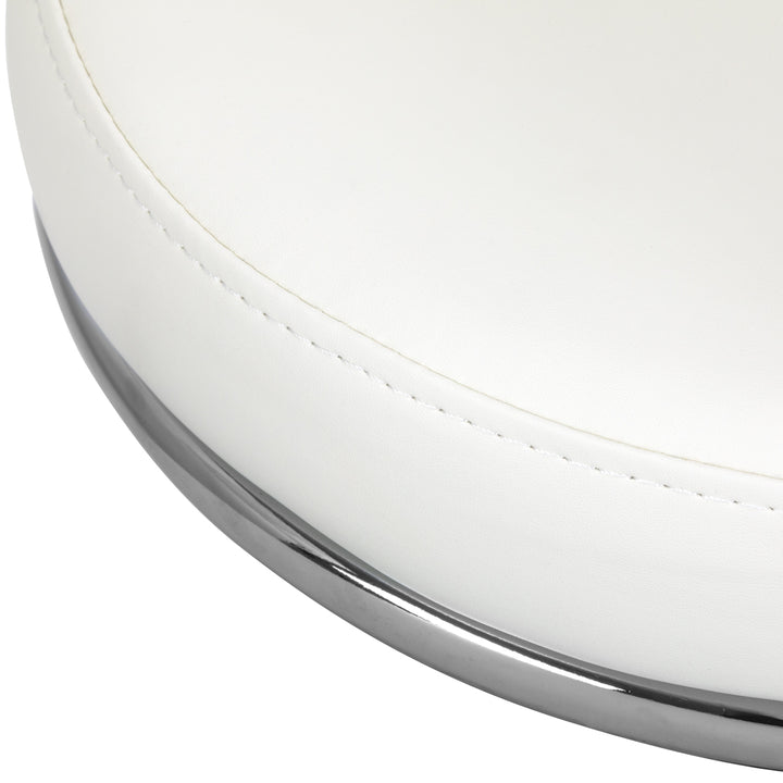Taburete con Ruedas y Respaldo 9266 Blanco - imagen 5
