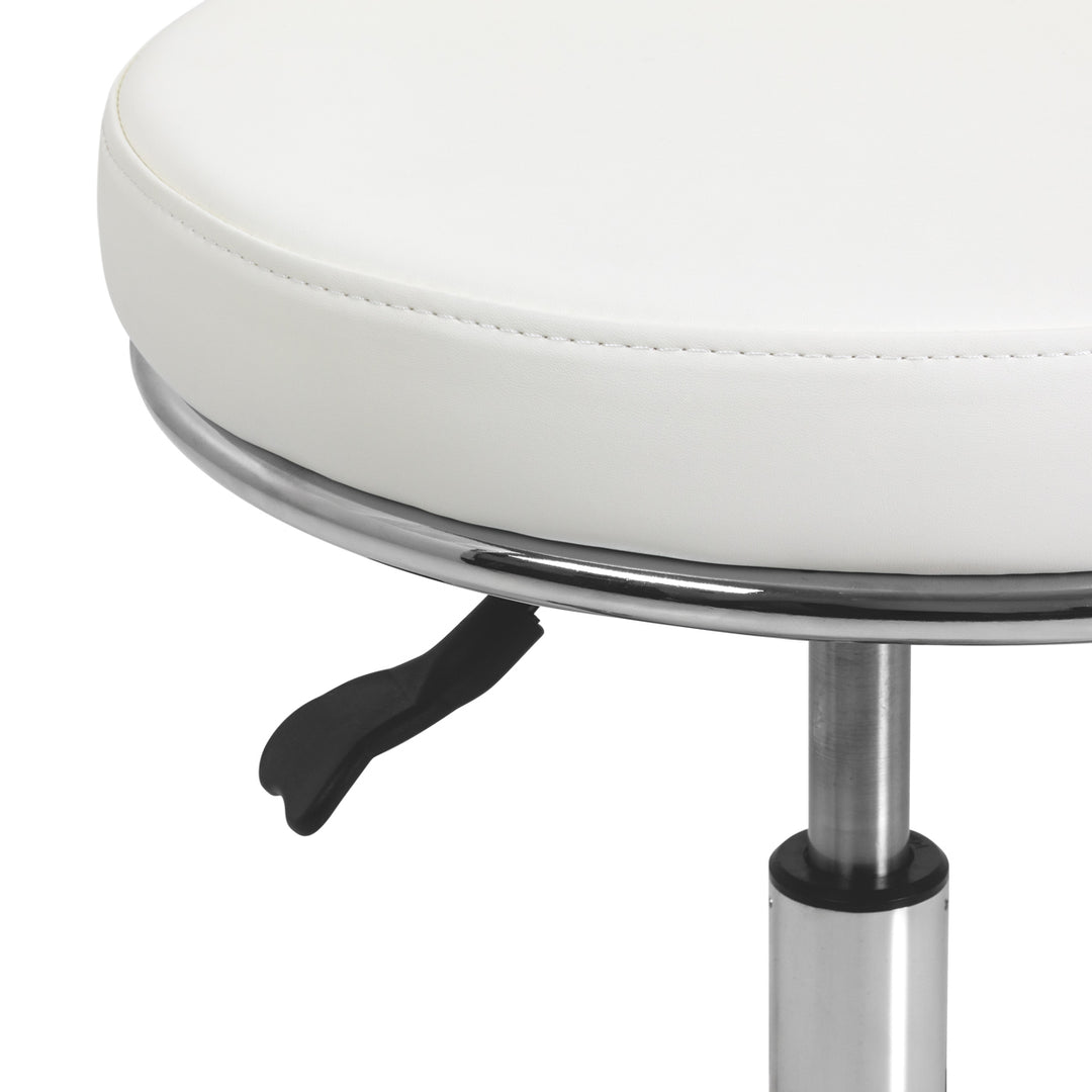Taburete con Ruedas y Respaldo 9266 Blanco - imagen 6