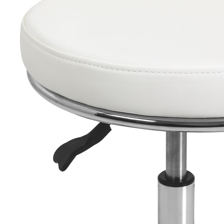 Taburete con Ruedas y Respaldo 9266 Blanco - imagen 6