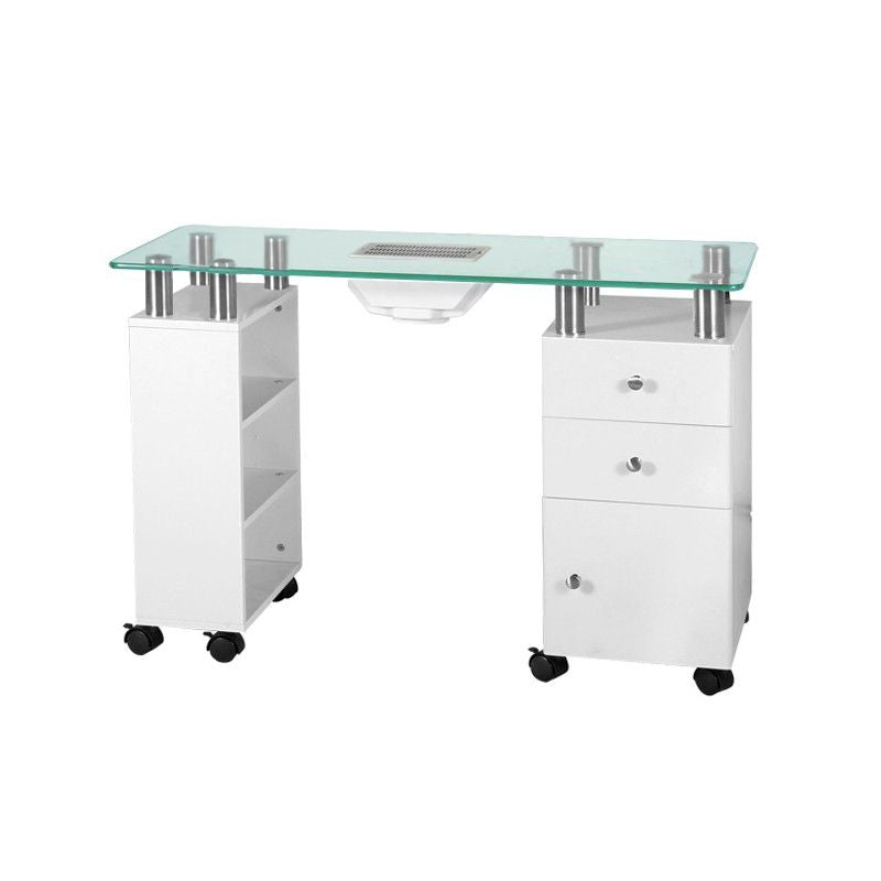 Mesa Manicura 013B Blanco con Aspirador