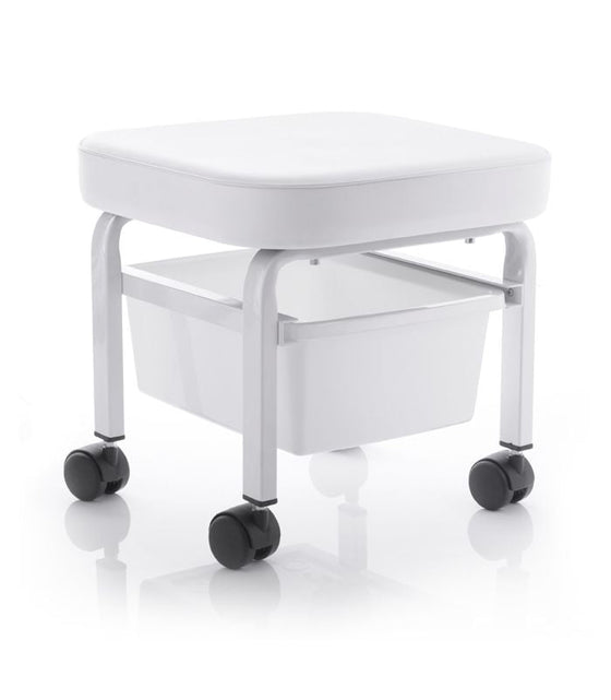 Taburete con Ruedas y Contenedor