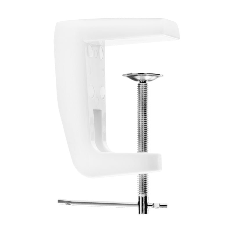 Soporte Abrazadera de Mesa para Lámpara Lupa Blanco