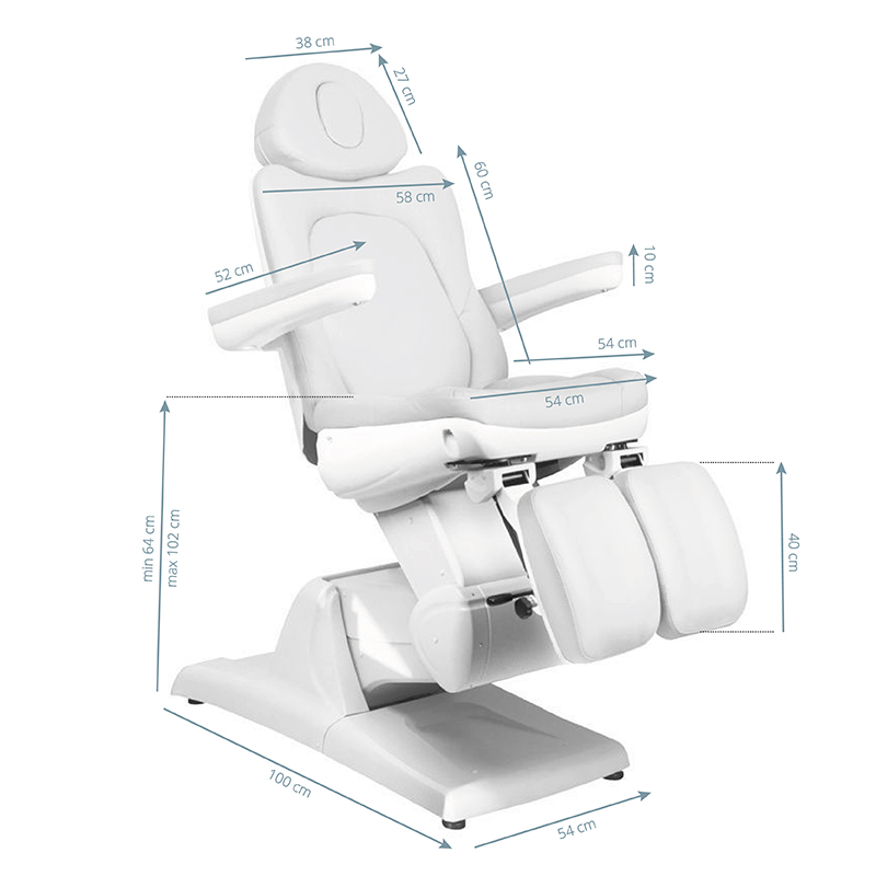 Sillón Estético Eléctrico Azzurro 870S 3 Motores Pedi Blanco - imagen 9