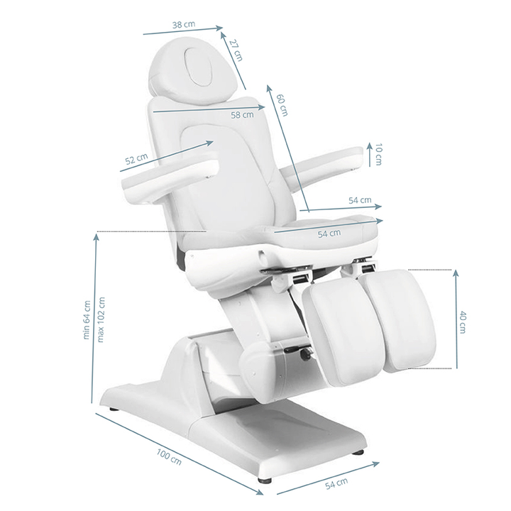 Sillón Estético Eléctrico Azzurro 870S 3 Motores Pedi Blanco - imagen 9