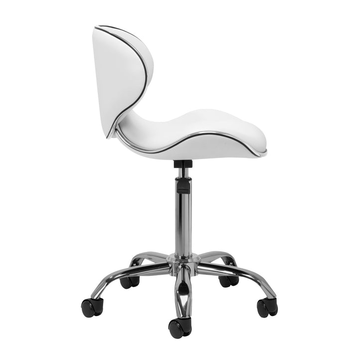 Taburete Ergonómico con Ruedas y Respaldo Gabbiano Q-4599 Blanco - imagen 2