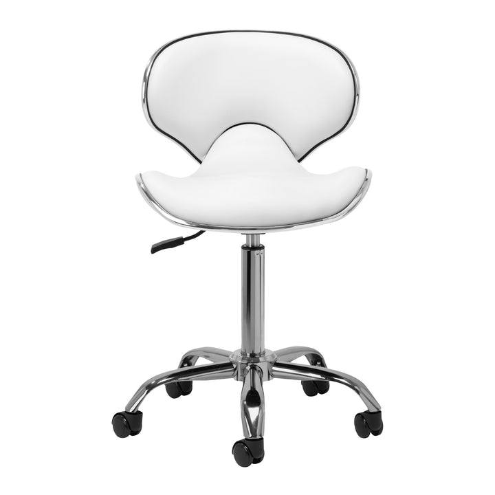 Taburete Ergonómico con Ruedas y Respaldo Gabbiano Q-4599 Blanco - imagen 3