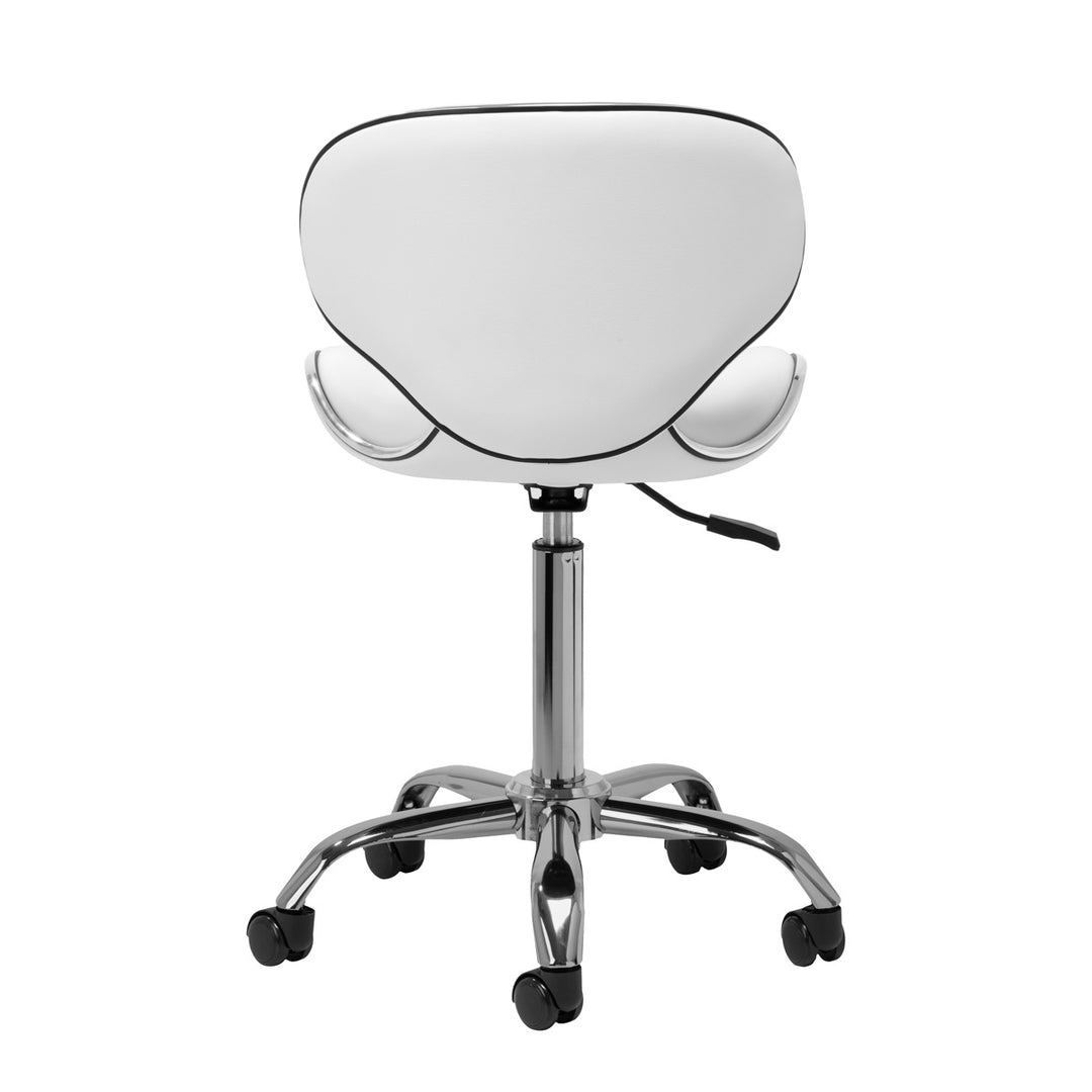 Taburete Ergonómico con Ruedas y Respaldo Gabbiano Q-4599 Blanco - imagen 4