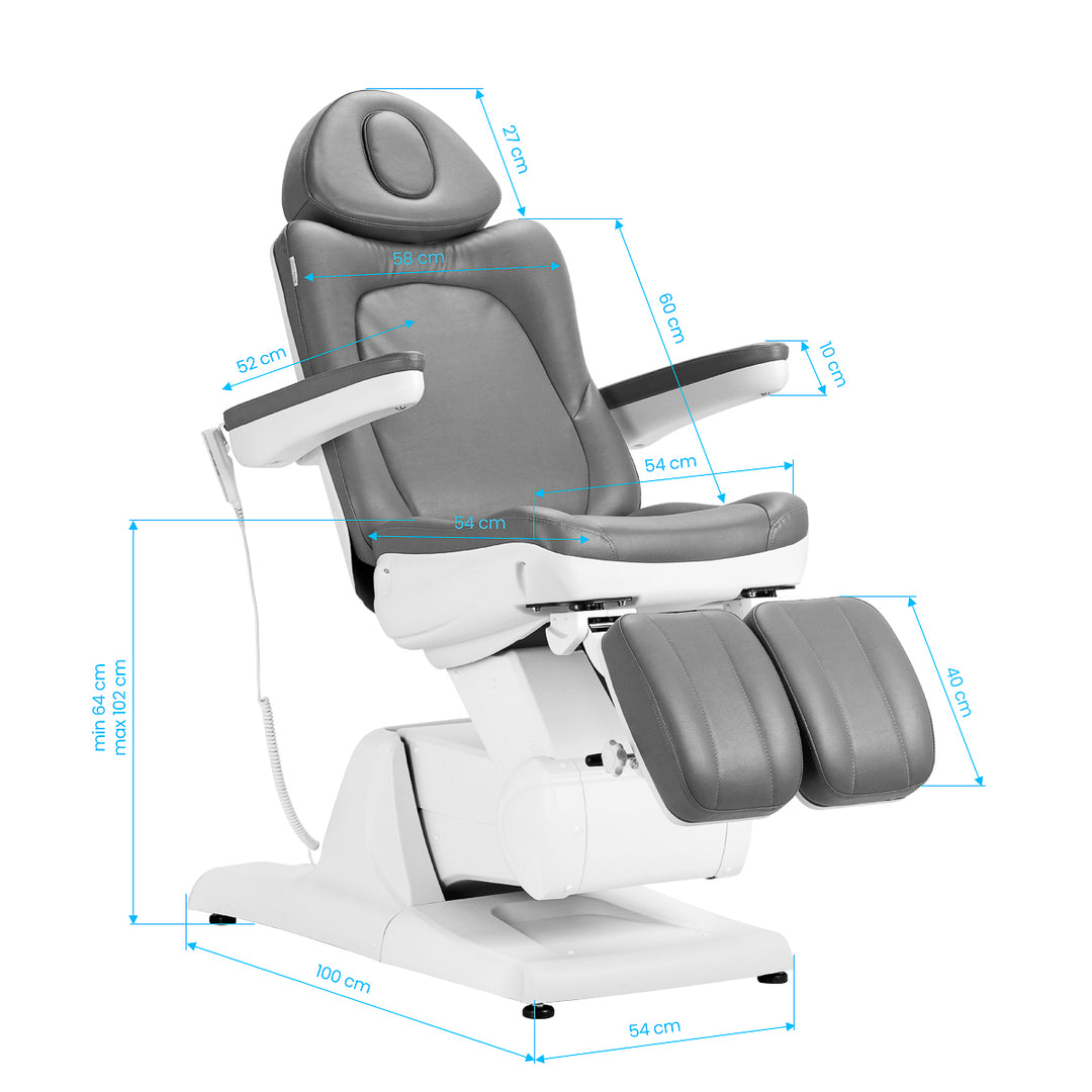 Sillón Estético Eléctrico Azzurro 870S 3 Motores Pedi Gris - imagen 22