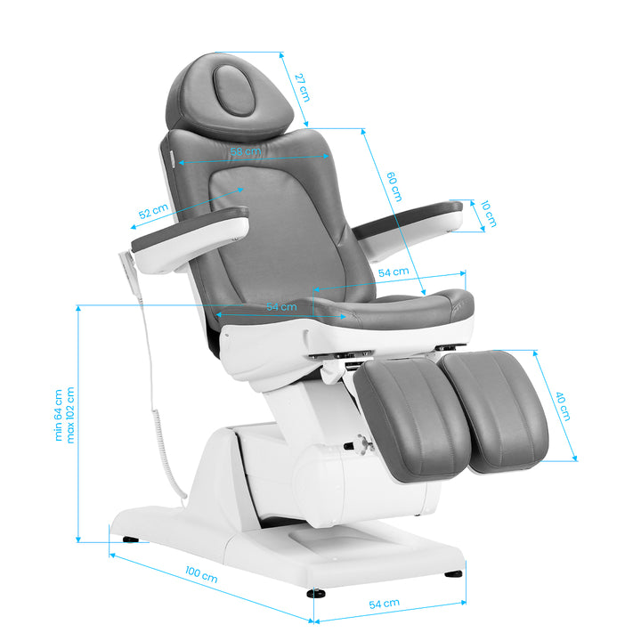Sillón Estético Eléctrico Azzurro 870S 3 Motores Pedi Gris - imagen 22