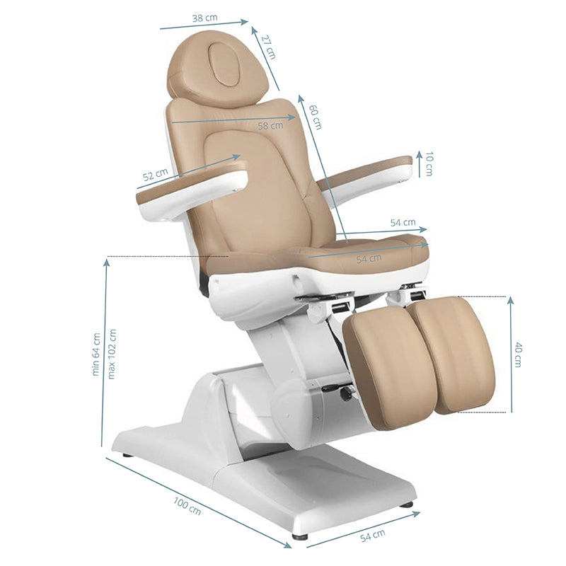 Sillón Estético Eléctrico Azzurro 870S 3 Motores Pedi Cappuccino - imagen 11