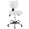 Taburete con Ruedas y Respaldo A-4299 Blanco