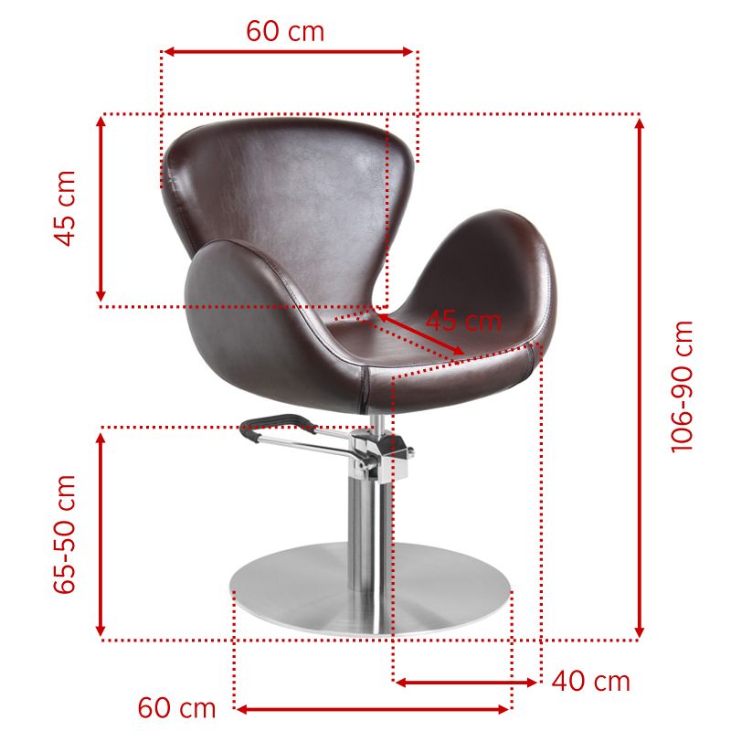 Sillón de peluquería Gabbiano Amsterdam Marrón - imagen 2