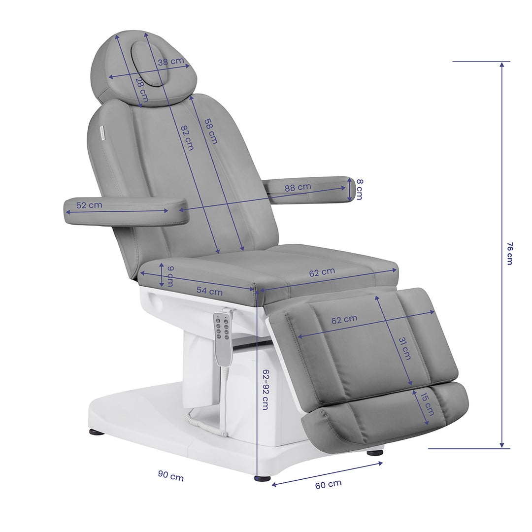 Sillón Estético Eléctrico Azzurro 708A 4 Motores Gris - imagen 14