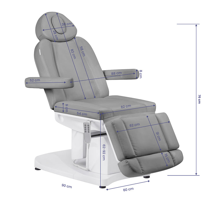 Sillón Estético Eléctrico Azzurro 708A 4 Motores Gris - imagen 14