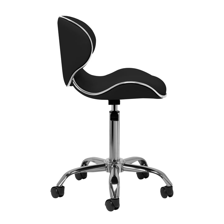 Taburete Ergonómico con Ruedas y Respaldo Gabbiano Q-4599 Negro - imagen 2