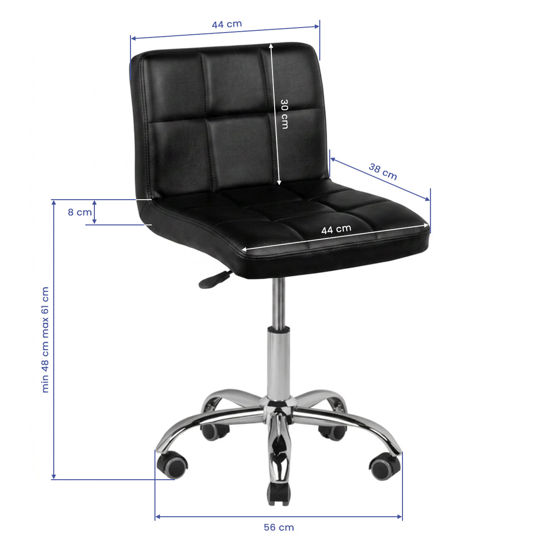 Silla Estética con Ruedas y Respaldo A-5299 Negro - imagen 2