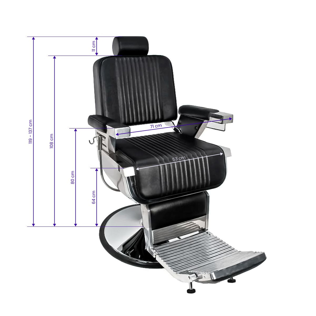 Sillón de Barberia Gabbiano Royal Negro - imagen 10