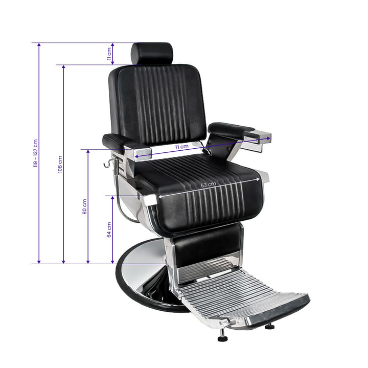 Sillón de Barberia Gabbiano Royal Negro - imagen 10