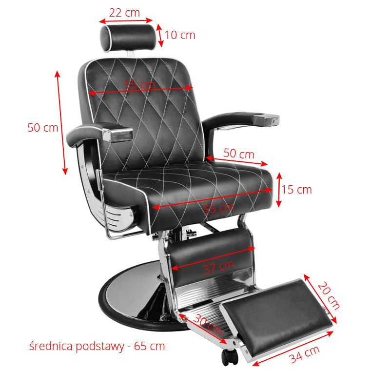 Sillón de Barberia Gabbiano Imperial Marrón - imagen 6