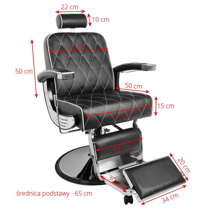 Sillón de Barberia Gabbiano Imperial Marrón - imagen 6