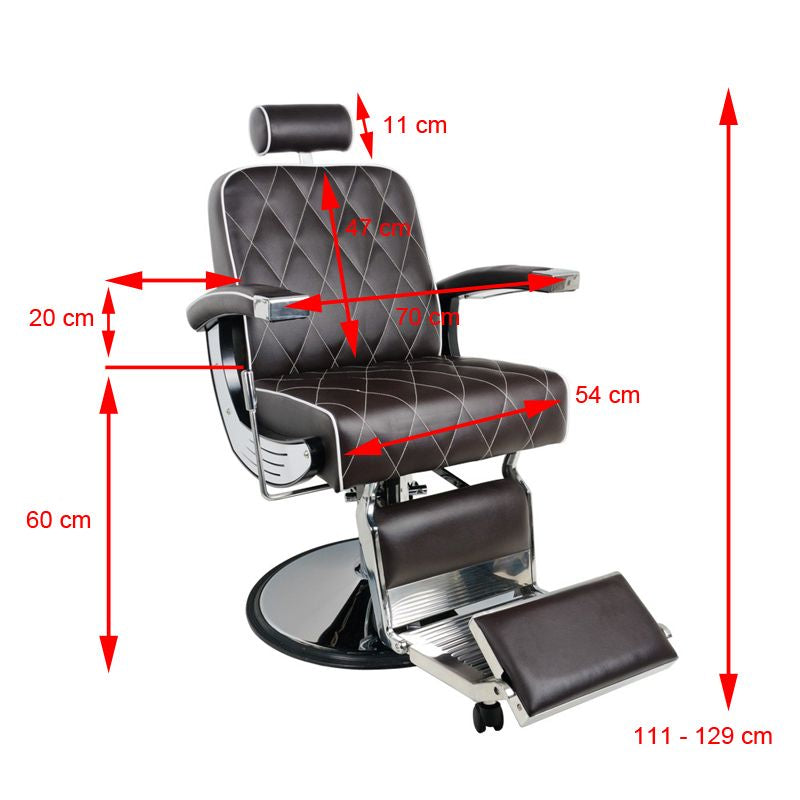 Sillón de Barberia Gabbiano Imperial Marrón - imagen 7