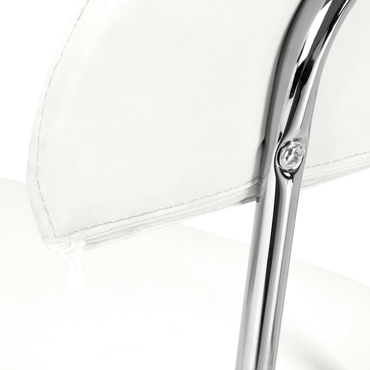 Taburete Ergonómico con Ruedas y Respaldo 6001 Blanco - imagen 5