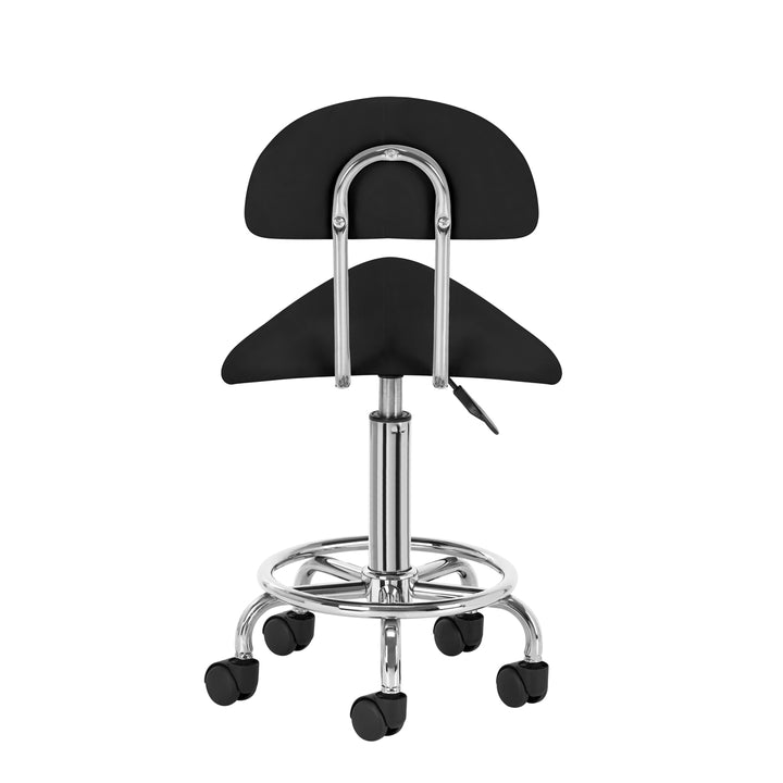 Taburete Ergonómico con Ruedas y Respaldo 6001 Negro - imagen 4