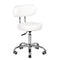 Taburete con Ruedas y Respaldo Eco Cuero A-007 Blanco