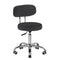 Taburete con Ruedas y Respaldo Eco Cuero A-007 Negro