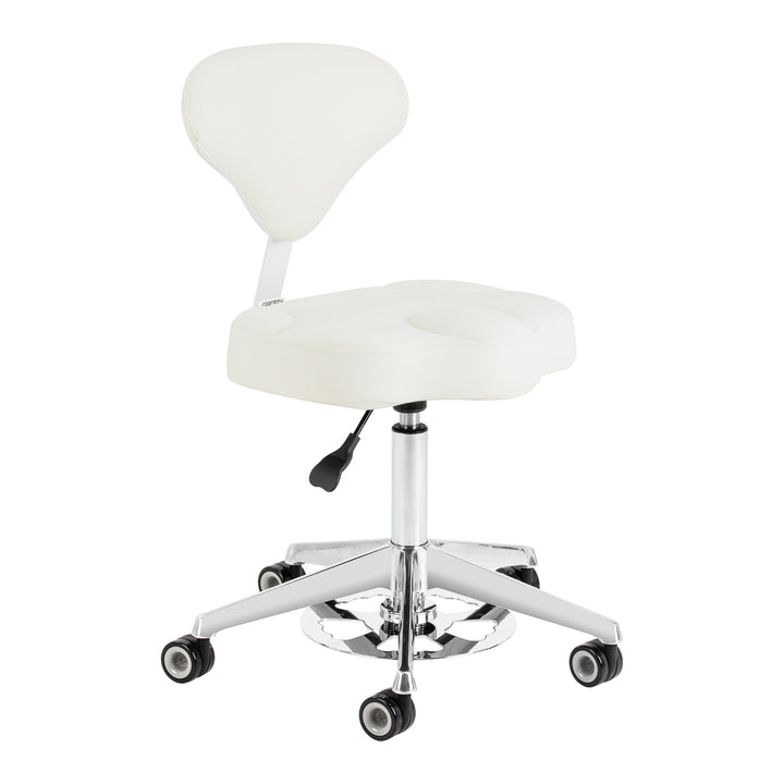 Taburete con Ruedas y Respaldo Azzurro 156F Bump-Up Blanco