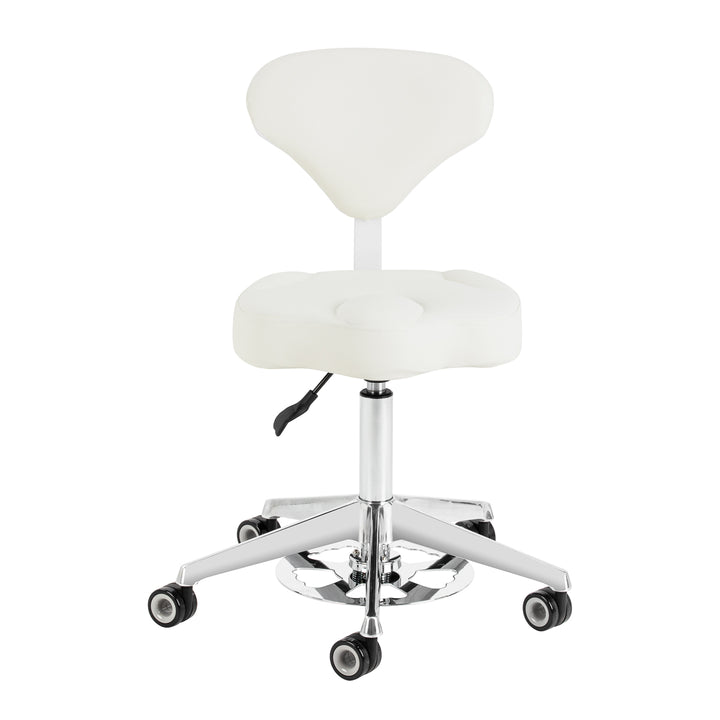 Taburete con Ruedas y Respaldo Azzurro 156F Bump-Up Blanco - imagen 2