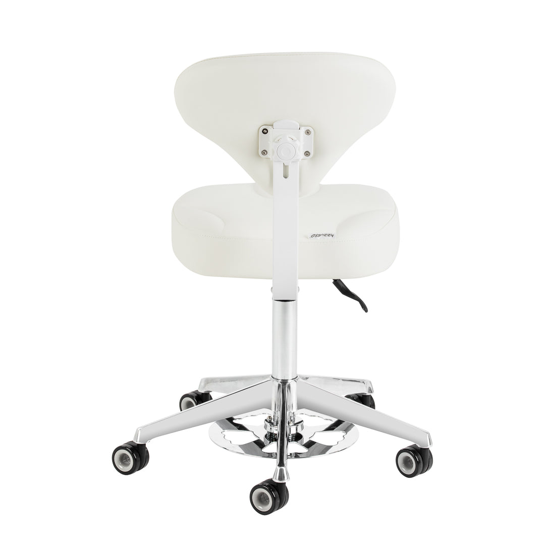 Taburete con Ruedas y Respaldo Azzurro 156F Bump-Up Blanco - imagen 3