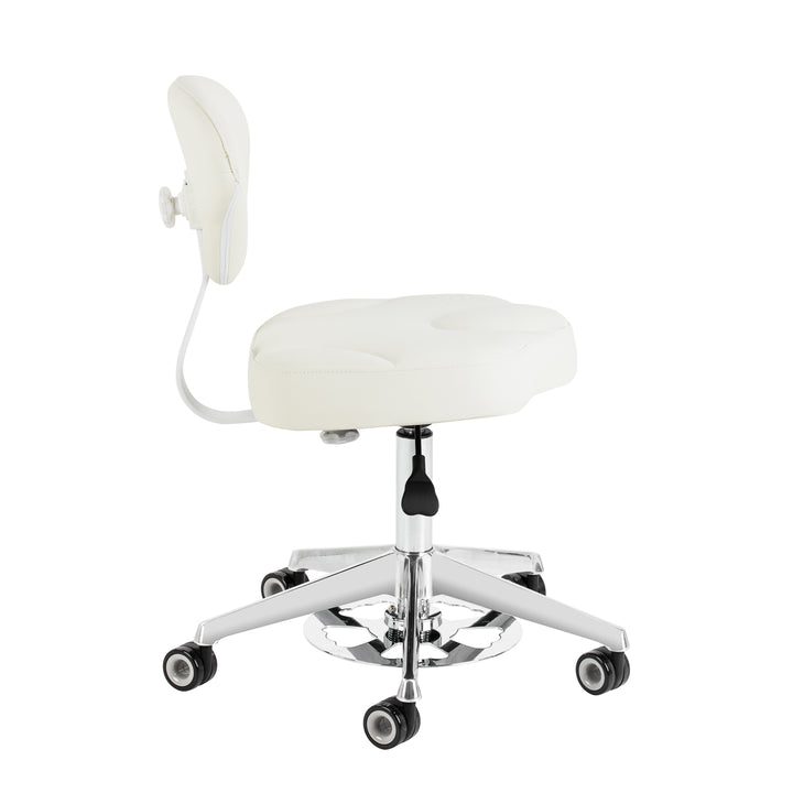 Taburete con Ruedas y Respaldo Azzurro 156F Bump-Up Blanco - imagen 4