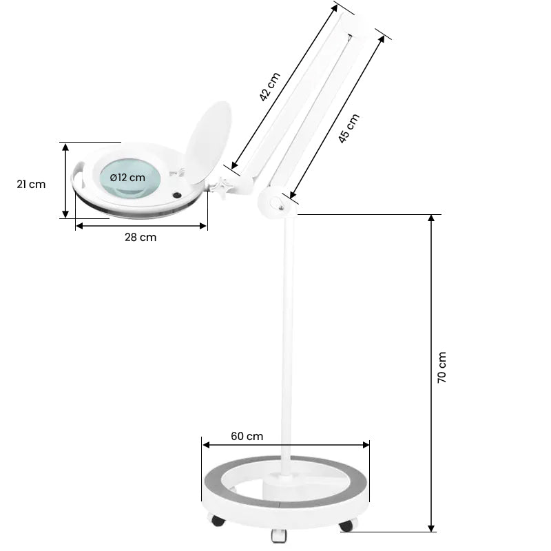 Lámpara Lupa LED 60 SMD 5D con Pie Elegante 6027 Blanca - imagen 6