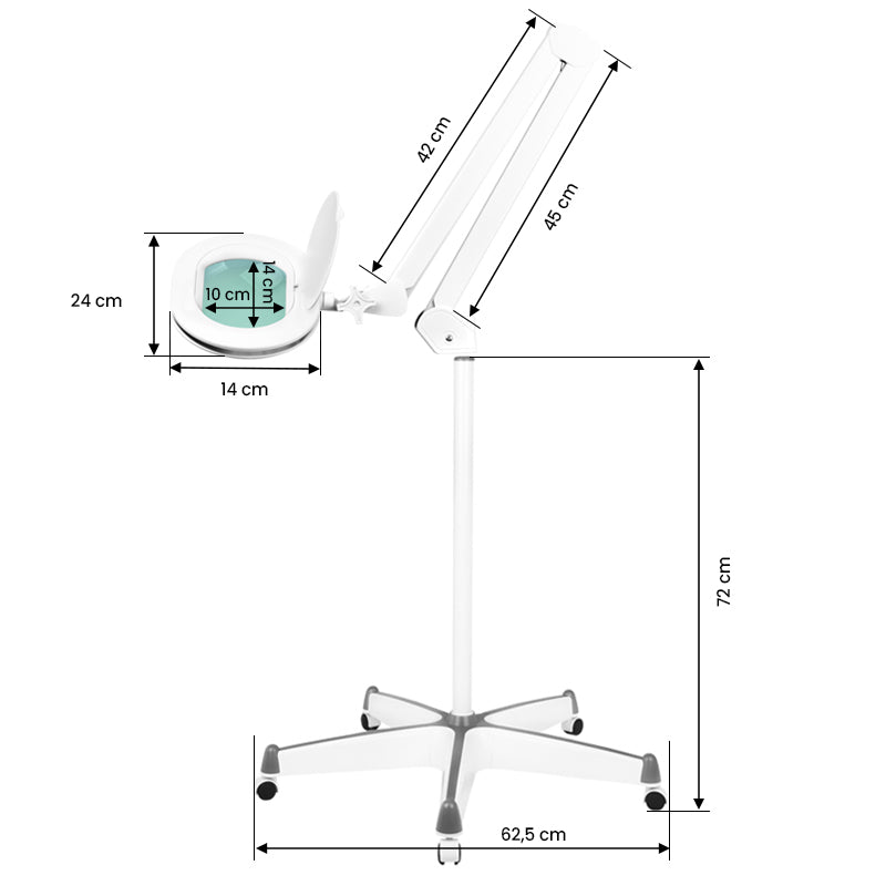 Lámpara Lupa LED 60 SMD 5D con Pie Intensidad Ajustable Elegante 6028 Blanca - imagen 7