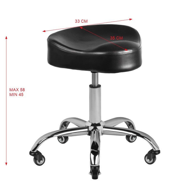 Taburete con Ruedas Gabbiano A450 Negro - imagen 4