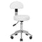 Taburete con Ruedas y Respaldo 304P Blanco