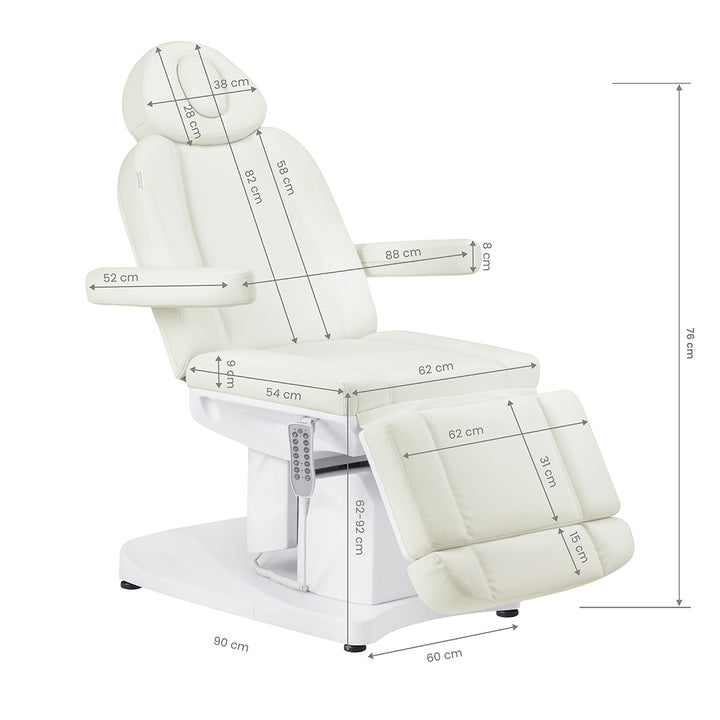 Sillón Estético Eléctrico Azzurro 708A 4 Motores con Calefacción Blanco - imagen 14