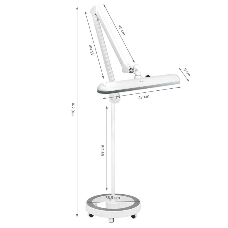 Lámpara LED con Trípode e Intensidad de Luz Ajustables Elegante 801L Blanca - imagen 9
