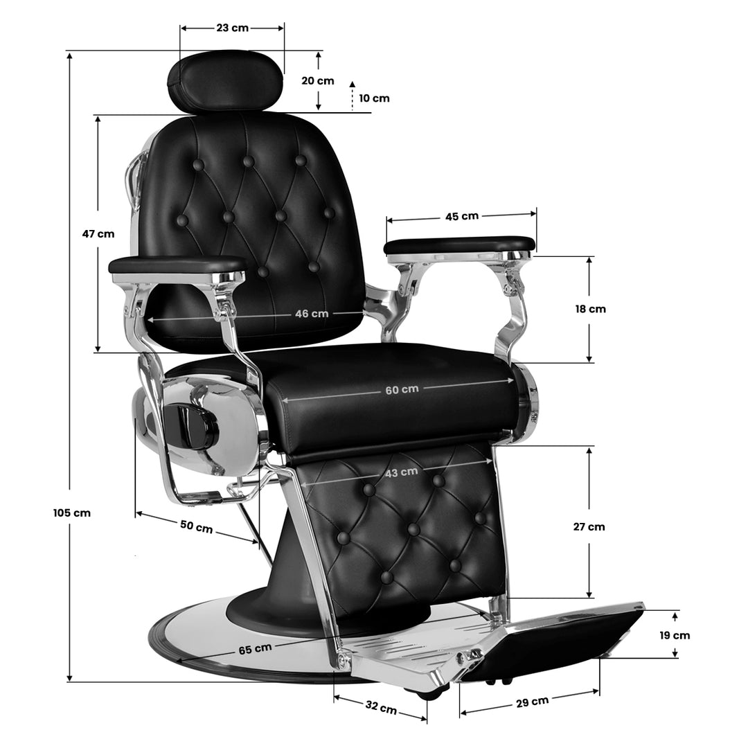 Sillón de Barberia Gabbiano Francesco Negro - imagen 12