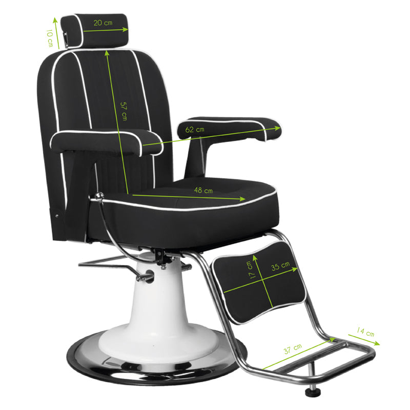 Sillón de Barberia Gabbiano Amadeo Negro - imagen 7