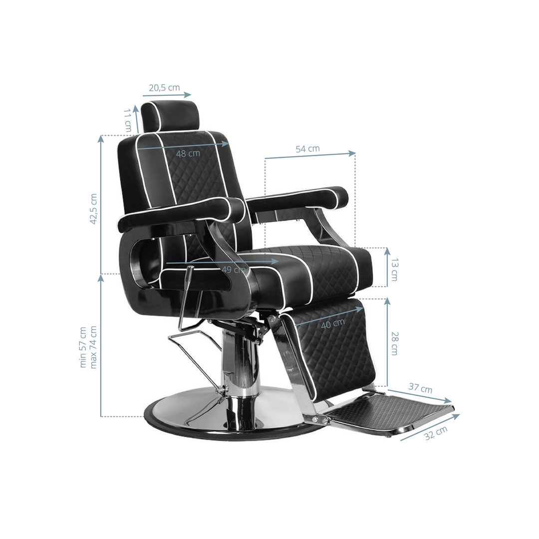 Sillón de Barberia Gabbiano Paulo Negro - imagen 7