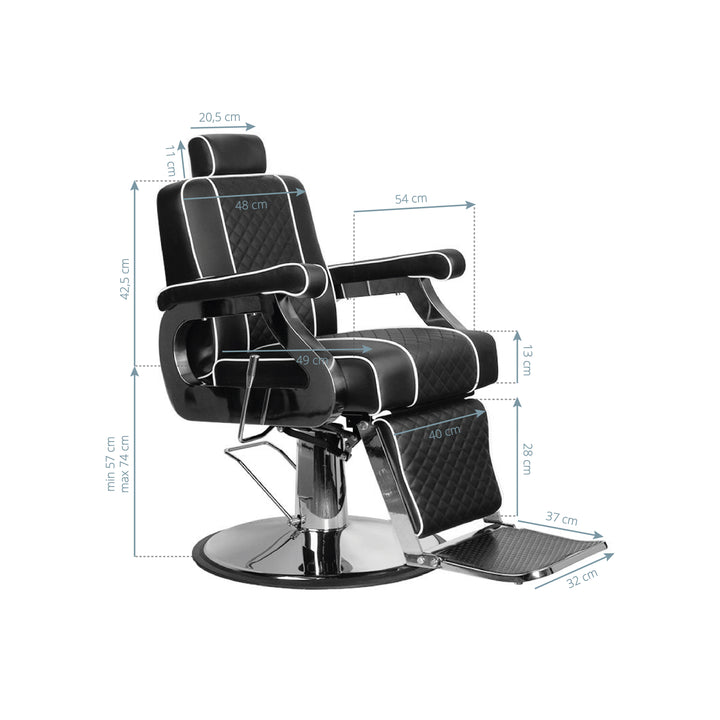Sillón de Barberia Gabbiano Paulo Negro - imagen 7