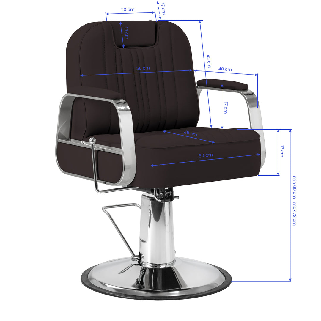 Sillón de Barberia Gabbiano Rufo Marrón - imagen 12